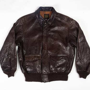 Vintage Avirex A-2 Leather Bomber Jacket - Men's Large | 70s