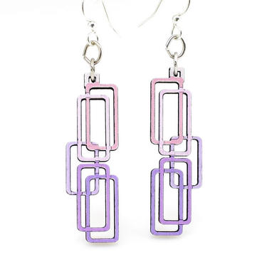 Rec Tangled Earrings - Laser Cut Wood Earrings 