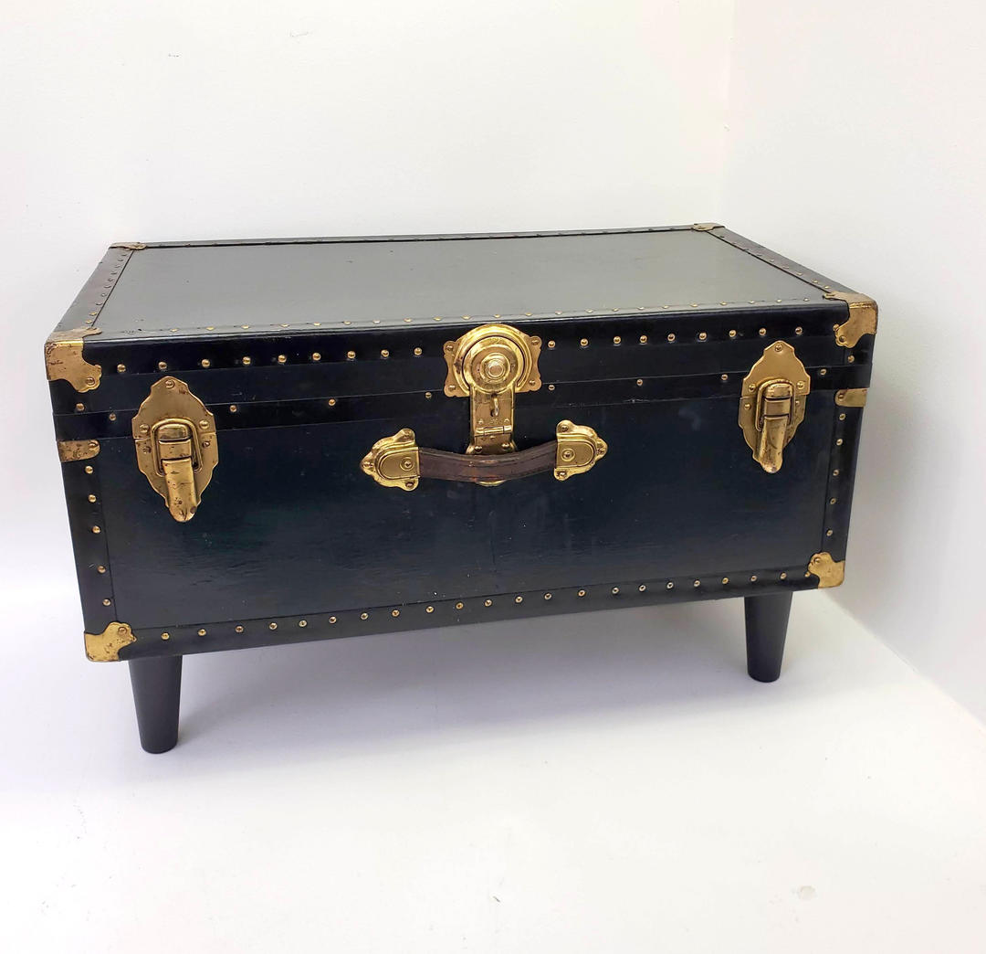 Mid Century Modern Brass & Cedar Steamer Trunk - furniture - by owner -  sale - craigslist