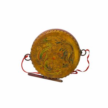 Traditional Chinese Red Phoenix Dragon Musical Drum Display Accent ws1548E 