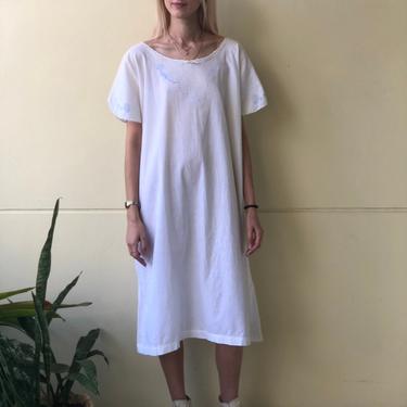 Antique Embroidered Nightgown / Peasant Dress / Haute Hippie Dress / Festival / Very Old Nightwear / Cream White / Bohemian Dreams 