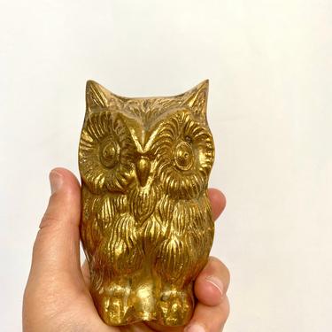 Vintage Brass Owl Figurine/Statuette Paperweight 