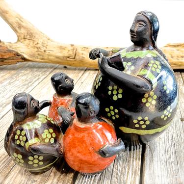 VINTAGE: Large Authentic Chulucanas, PERU Handmade Clay Pottery - Signed Pottery - Native Peru Artisan Genaro Pazc - SKU 35-A-00033271 
