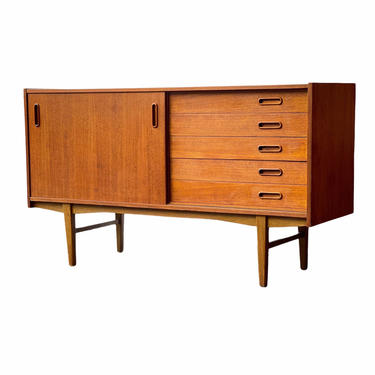 Free Shipping Within Continental US - Vintage Danish Modern Credenza Cabinet Storage Drawers 