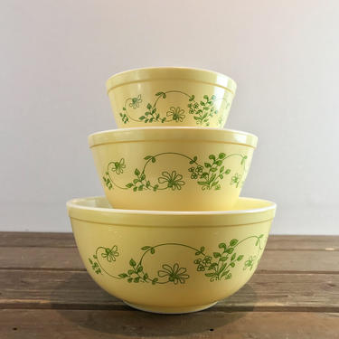 Olive Green Pyrex Nesting Bowl Set Pyrex Shenandoah Mixing Bowl