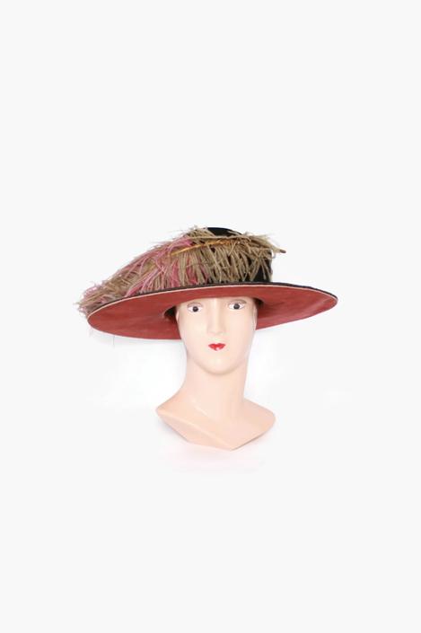Vintage HAT / 1910s - 20s & Pink Feather Wide 1920s Hat by LuckyDryGoods from Lucky Dry Goods of Ballard - Seattle, WA | ATTIC