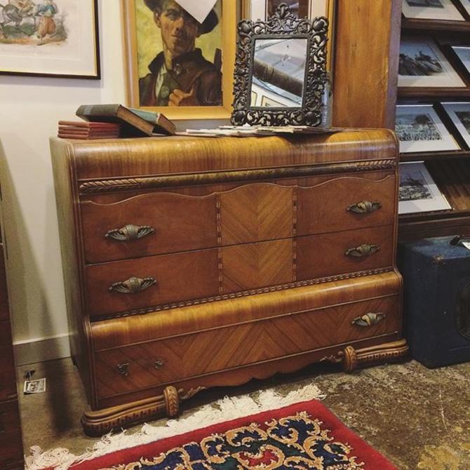 Art Deco Waterfall Bureau Dresser From Off The Beaten Track