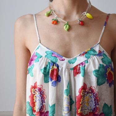Vintage Glass Fruit and Lucite Collar Necklace 