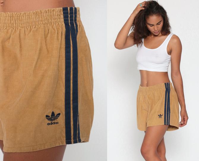 Corduroy Adidas Shorts 80s Brown Running Shorts High Waisted Striped Jogging Gym Navy Blue Vintage Athletic Sportswear Large By Shopexile From Shop Exile Of Los Angeles Ca Attic