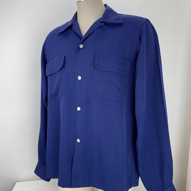 Vintage 1950s ARROW GABANARO Rayon Gabardine Sport Shirt