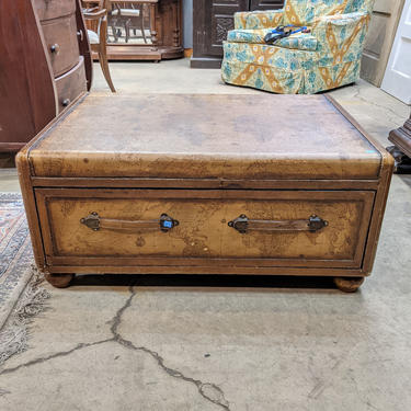 Vintage World Map Coffee Table with Drawer