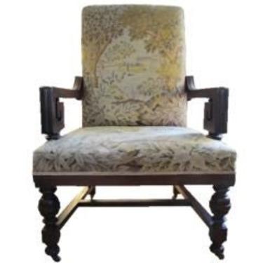 Needlepoint Over-Sized 19th Century Lounge Chair 