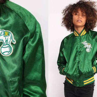 Vintage MLB (Chalk Line) - Oakland Athletics Satin Jacket 1990s Large