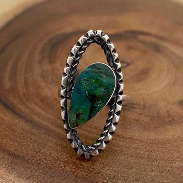IN ORBIT Vintage Sterling Silver &amp; Turquoise Ring | Vintage Turquoise  | 925 Silver Jewelry | Mexican 925 Jewelry | Size 6 1/2 