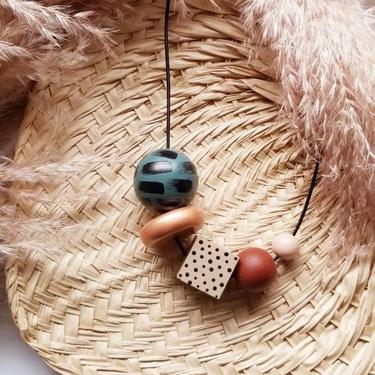 SALA - Large Wooden Beaded Adjustable Necklace 