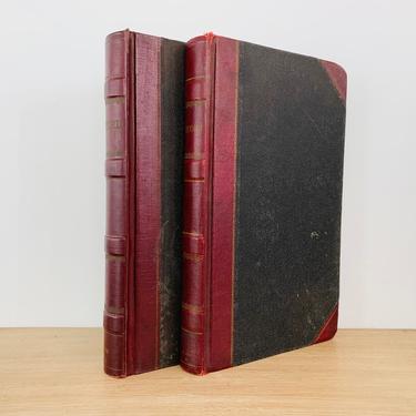 Vintage Ledger Blank Book / Journal / Notebook / Guestbook - Pair 