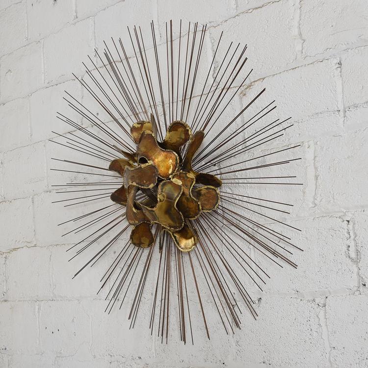 Brutalist Sunburst Metal Wall Sculpture Modern Mobler Takoma DC / Kensington MD