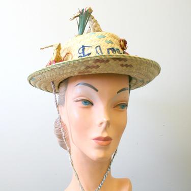 1960s Florida Souvenir Straw Novelty Hat 