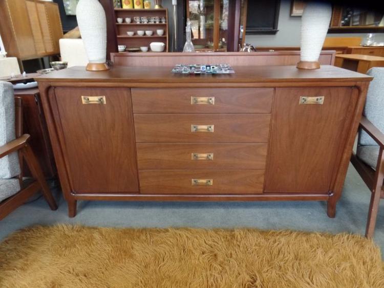Mid Century Modern walnut credenza with Chow pulls Peg Leg Vintage Beltsville, MD