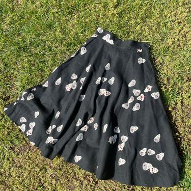 50s midcentury linen circle skirt Bess Bender California 