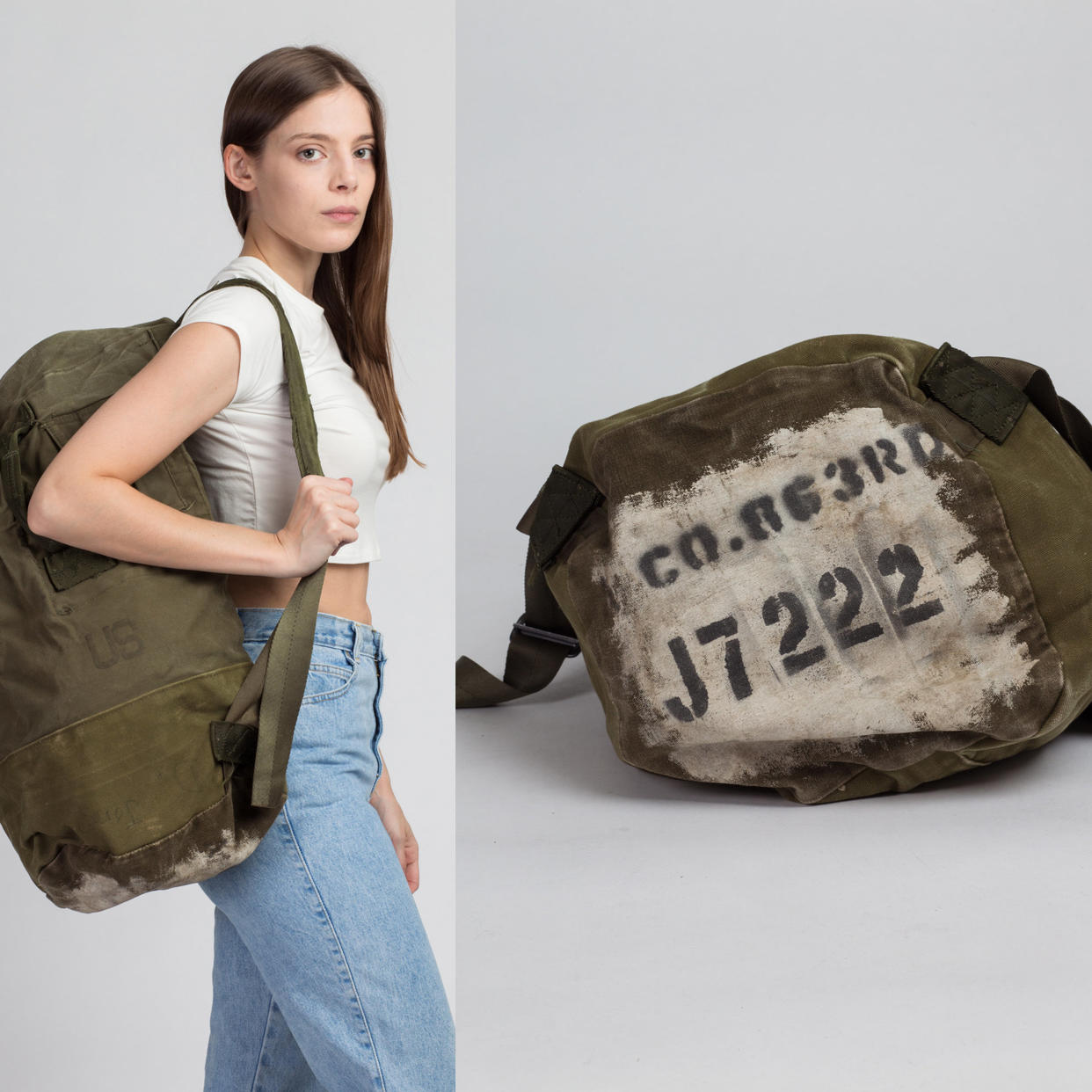 バッグ 60s Us Army Canvas Duffel Bag Vintage ?bucket=cdn.attic.city&key=
