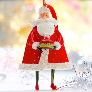 VINTAGE: Santa with Dangling Feet Ornament - Saint Nicholas, Saint Nick, Kris Kringle - Holiday, Christmas, Xmas - SKU 30-410-00033006 