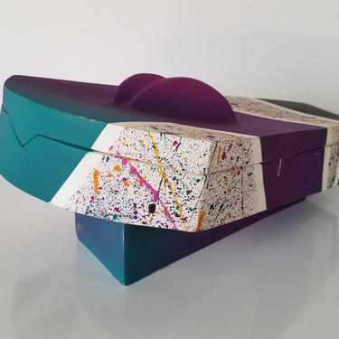 1990's S. Hostings Postmodern Style Art Ceramic Box. 