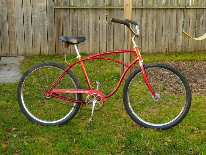 Vintage 1980 Schwinn Chicago Cruiser in Red Klunker Bike Fly