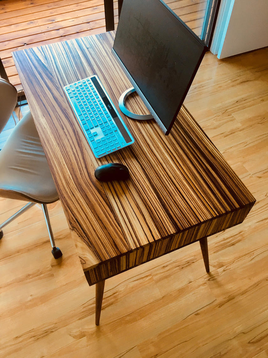 Zebra wood Desk | Mid century modern desk | Wood Desk | Mid