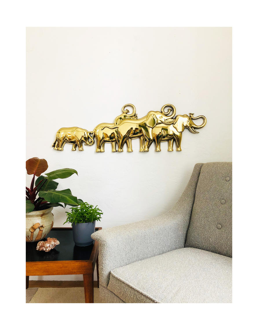 gold elephant wall decor