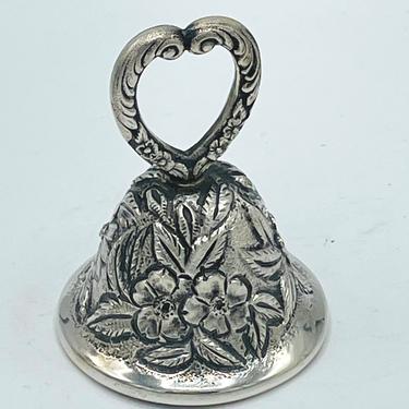 Vintage S. KIRK &amp; SON Sterling Silver Repousse Dinner Bell 