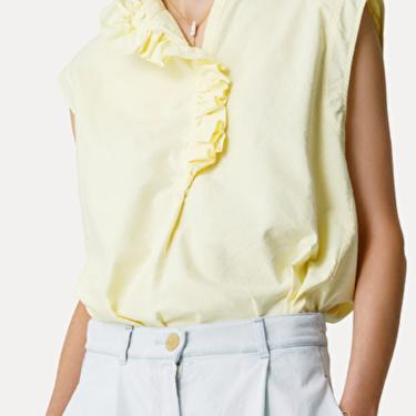 Forte Forte Sleeveless Top With Ruffles in Mimosa
