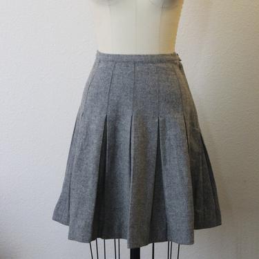 Vintage 1950s 50s NOS Bobbie Brooks Gray Wool Box Pleated Skirt Short mini // Modern US 0 2 xs 