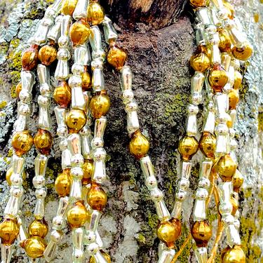 VINTAGE: 76' Mercury Glass Bead Garland - Small Glass Bead Garland - Feather Tree Garland - Made in Japan - SKU os-179-00011421 