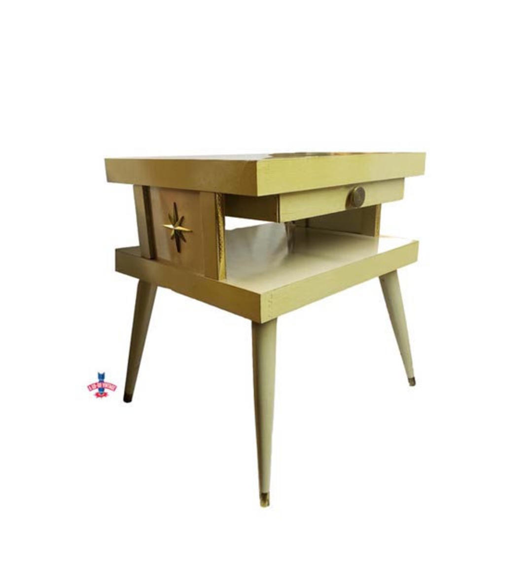 Vintage End Table Mid Century Modern Accent Table Blonde 2 Two