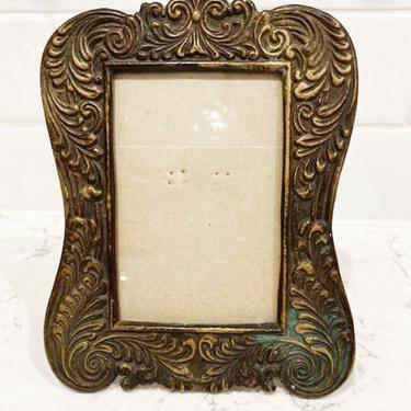 Vintage Handcrafted Silvestri Patina Silver Metal & Glass Picture Frame Vine 7 X 5” Heavy Duty by LeChalet