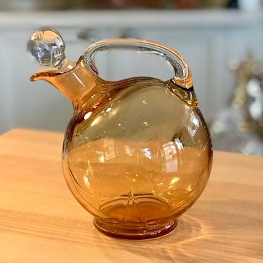 Amber Carafe with Glass Stopper 