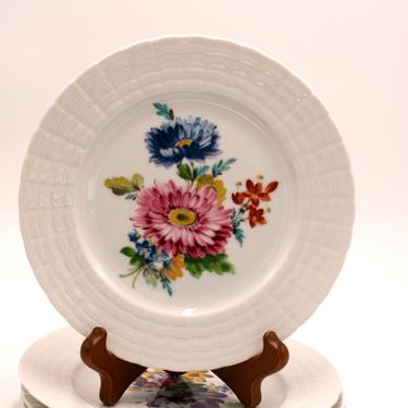 vintage hutschenreuther salad or desert plates/made in germany/set of four/floral pattern 