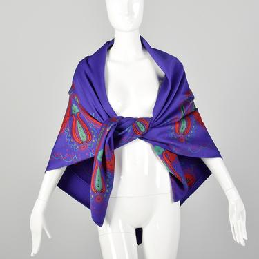 Emanuel Ungaro Purple Shawl Wrap Paisley Scarf Designer 