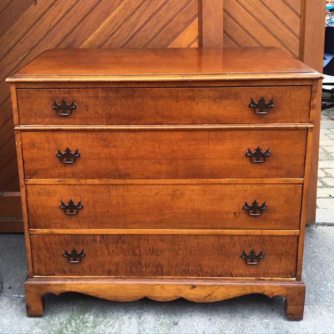 1920 S Tiger Maple 4 Drawer Dresser From Ruff Ready Warehouse Of