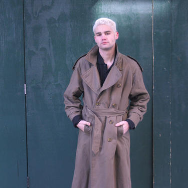 Olive Burberry Trench Coat | Vintage Full Length Coat | | Hamlet's