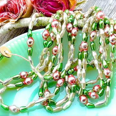 VINTAGE: 80" Mercury Glass Bead Garland - Small Glass Bead Garland - Feather Tree Garland - Made in Japan - SKU OS-179-00032580 