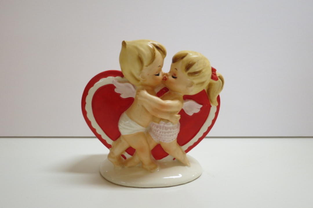 Vintage Mcm Lefton Ceramic Cupids Planter Lincoln Antique Mall Chicago Il 7383