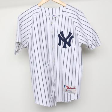 vintage New York YANKEES y2k jersey &amp;quot;100th Anniversary&amp;quot; commemorative patch men's jersey -- size xs men's 
