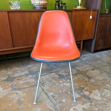 1970s orange fabric shell chair by herman miller (MCE-7146)