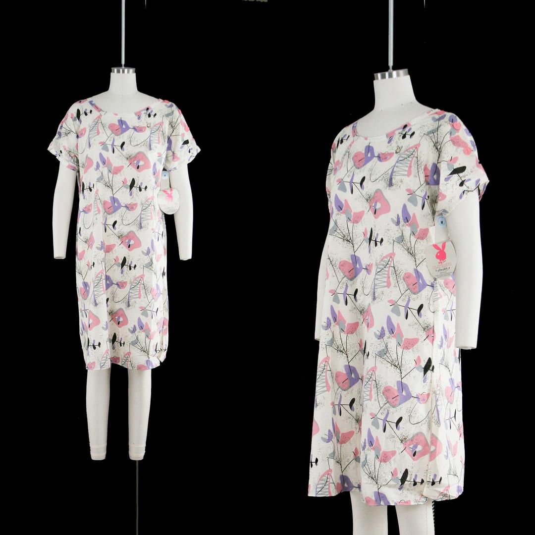 Vintage 1990s Playmates House Dress Playboy Bunny Abstract Pattern