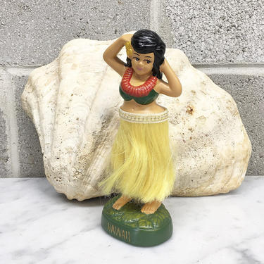 Vintage Marwal Hawaiian Girl Chalkware Bust Hibiscus Flower