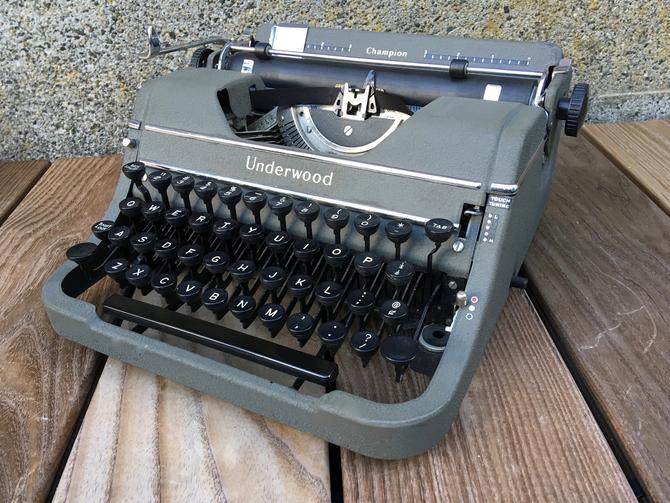1947 Underwood Champion Portable Typewriter with Case by Deco2Go from of Seattle, WA | ATTIC