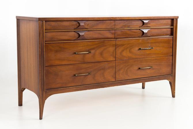 Kent Coffey Perspecta Walnut And Rosewood 6 Drawer Mid Century