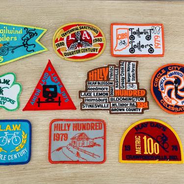 Vintage Sew On Embroidered Patches - Cycle Clubs and Bike Tours from 1970s and 80s - Lot of 10 Patches 